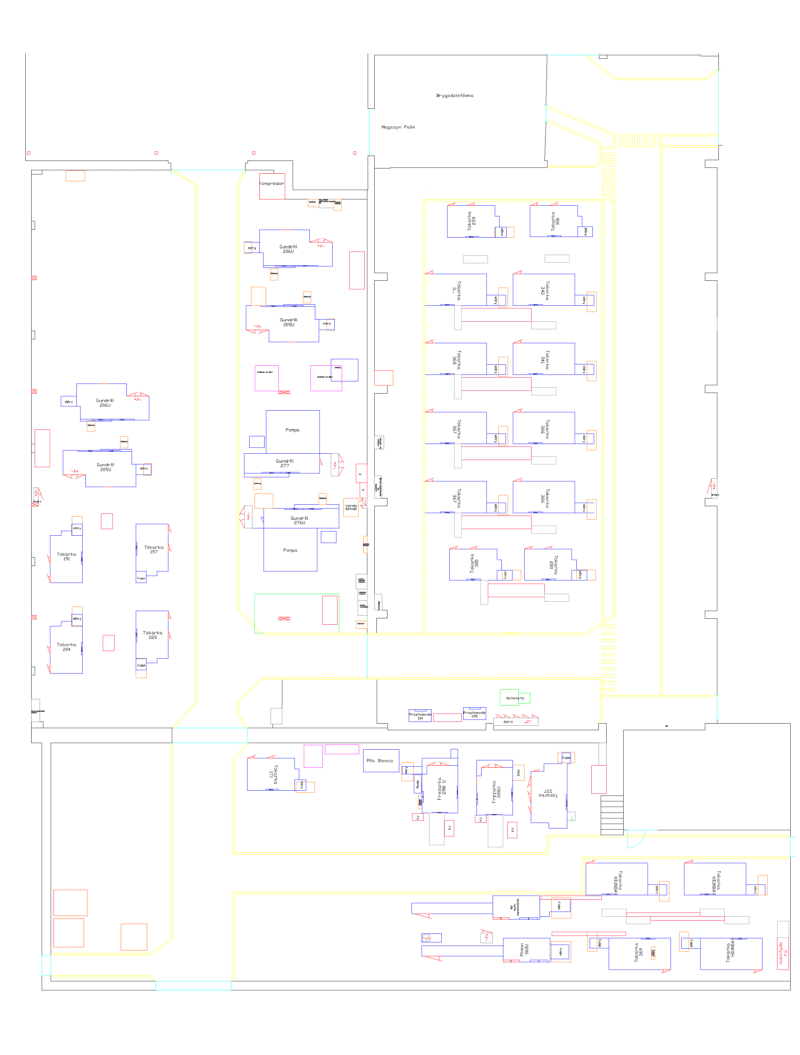 Case study 109 Layout hali produkcyjnej