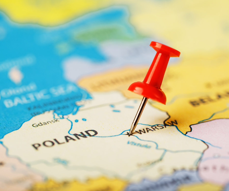 Mapa Polski - wynagrodzenie kierowników produkcji zależy od lokalizacji